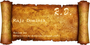 Rajz Dominik névjegykártya